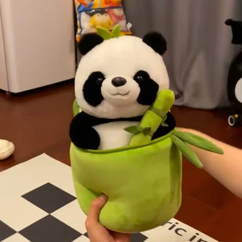 Bambu Tüp Panda Bebek Ulusal Hazine Dev Panda Sarılma Bambu Panda Dönüşüm doğum günü hediyesi Erkek Kız peluş oyuncaklar