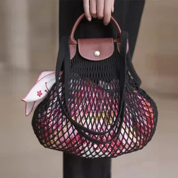 Basit Tasarım Moda Fishnet Kadın Çanta Tasarımcısı İçi Boş omuz çantaları Lüks El Yapımı Dokuma Crossbody Çanta Yaz Plaj