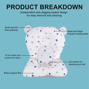 Bebek Duş Banyo Küvet Pedi Olmayan Küvet Desteği Mat Güvenlik Güvenlik Banyo Desteği Yastık Katlanabilir Yumuşak Yastık-3