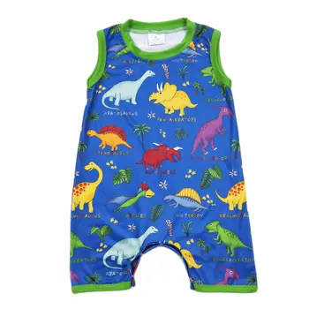 Bebek Erkek Tulumlar Yenidoğan Bebek Romper Sevimli Dinozor Baskılı Tek Parça Tulum Toddler Playsuits Bahar yaz giysileri