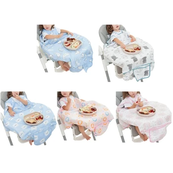 Bebek Kolsuz Önlükler Toddler Yemek Sandalyesi Önlük Çocuk 6-48M Kendi Kendine Besleme Önlüğü Sandalyesi Masa Örtüsü Tek parça Yemek Önlüğü