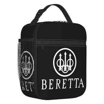 Beretta Gun Logo Yalıtımlı Öğle Tote Çanta Kadınlar için Askeri Resuable Termal Soğutucu Bento Kutusu Çocuklar Okul Çocuk