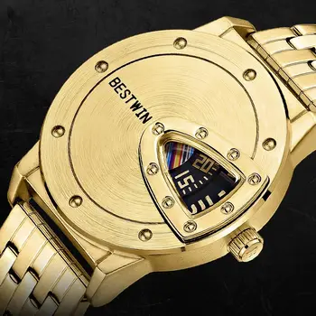 Bestwın Lüks Marka Trend Serin erkek kol saati Paslanmaz Çelik Teknolojisi Moda quartz saat Relogio Masculino