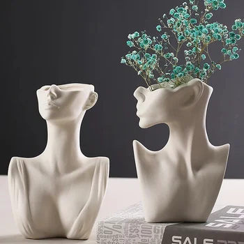 Beton Vazo Kadın Vücut Silikon Kalıp DIY İskandinav Tarzı Modern Vücut Alçı Reçine Zanaat Yaratıcı 3D Saksı Ev Dekorasyon