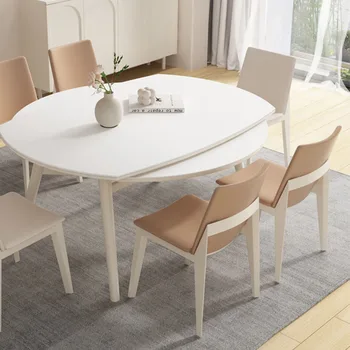 Beyaz Modern Bacaklar Metal yemek masası Ve Sandalyeler 6 Set Lüks Kahve Katlanabilir Masa Uzatılabilir Ücretsiz Kargo Meuble Mobilya
