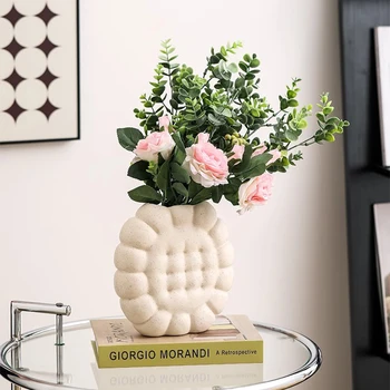 Beyaz İskandinav Vazo Lüks İç Estetik Canlı Oda Japon Vazo Minimalist bonsai saksısı Seramik Floreros Balkon Süslemeleri