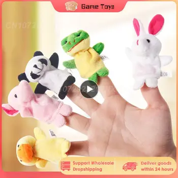 Biyolojik Hayvan parmak kuklası peluş oyuncaklar Sevimli Karikatür Çocuk Bebek Favor Bebekler Erkek Kız parmak kuklası s Çocuk Oyuncakları
