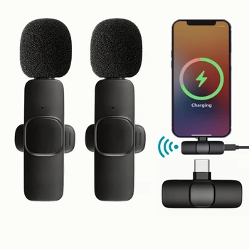 Bluetooth E60 Kablosuz Mikrofon iPhone Android İçin Huawei Xiaomi Youtube Kayıt Yaka Mikrofonu Canlı Röportajlar