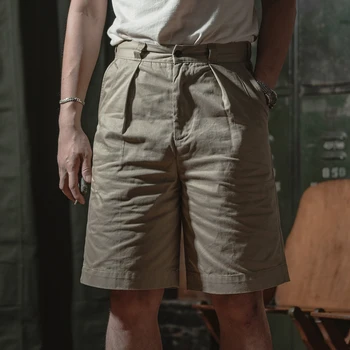 Bronson Tipi 1956 USAF Haki Şort 11.5 oz Dimi Vintage Askeri Erkekler Pantolon Yüksek Rise