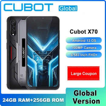Cubot X70 6.583 İnç FHD + Ekran Android 13 Akıllı Telefon 24GB + 256GB 100MP Kamera NFC 5200mAh Pil Çift SIM Telefon