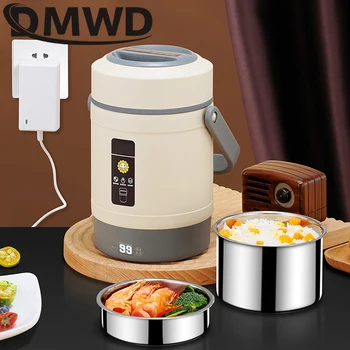 DMWD USB elektrikli ısıtmalı yemek kabı paslanmaz çelik gıda ısıtıcısı Bento yemek kabı Konteyner sabit 65℃ termal kutuları ev araba için