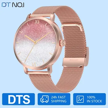 DTNO.1 DTS Kadın akıllı saat AMOLED 360 * 360 Dokunmatik Ekran Bluetooth Çağrı Telefon İzle 150 Spor Modu Kadın Kol Saati.