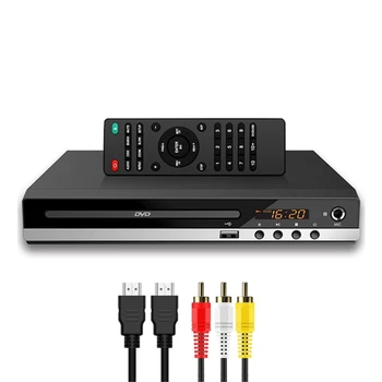 DVD Oynatıcı, TV için DVD Oynatıcı AV Kablosu ve Uzaktan Kumanda ile 1080P Desteği USB Girişi Tüm Bölge Ücretsiz