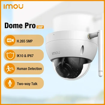 Dahua Dome Pro 5MP Açık Wifi H. 265 Dahili Mikrofon İnsan ve Araç Algılama IR30m Gece Görüş IP67 IK10 Güvenlik Kamera