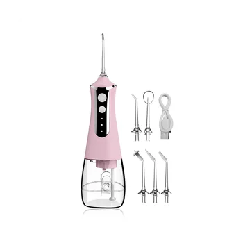 Dental oral irigatör İplik Diş Çekme Ağız Yıkama Makinesi 5 Memeleri 3 Modları USB Şarj Edilebilir, C