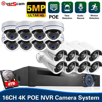 Devoccvo H. 265 + 16CH 4K POE NVR Dome Kamera Sistemi 5MP AI Ultra HD Açık Hava Güvenlik IP Kamera Video gözetleme seti