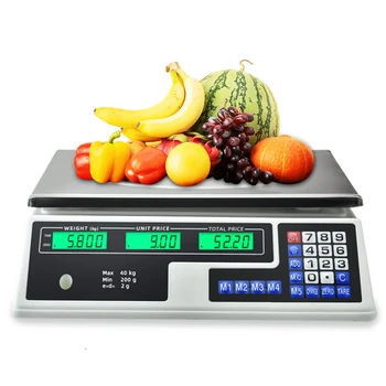 Dijital fiyat ölçeği elektronik fiyat hesaplama ölçeği LCD dijital yükseltilmiş ticari gıda et tartı