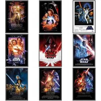 Disney Film Yıldız Savaşları Son Jedi Film Tuval Boyama Posterler ve Baskılar Duvar Sanatı Resimleri Cuadros Oturma Odası Dekor için