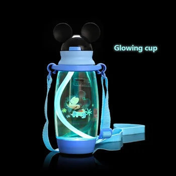Disney Sızdırmaz Sihirli Çocuklar Su Şişesi Döndürülmüş Bebek Öğrenme İçme plastik Bardak Erkek Kız Karikatür Kızdırma oyuncaklar 460ML bardak