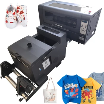 Doğrudan Film Dtf baskı makinesi İyi Fiyat Pet Film A3 Boyutu 30Cm Dtf Yazıcı 2 Kafa Xp600 T Shirt Tozu çalkalama makinesi