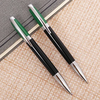 Döner İş Metal Yağlı Tükenmez Kalem Siyah ofis kalemi Kırtasiye 1.0 MM Yazma Kalem Mavi Tükenmez Kalem