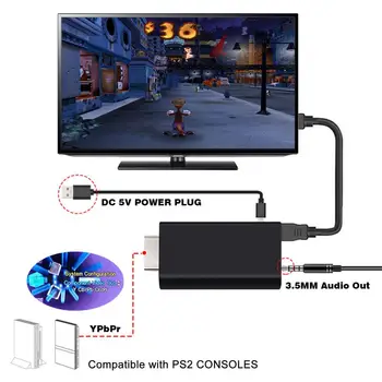 Dönüştürücü Adaptör İstikrarlı Sinyal Ses Çıkışı video oyunu İçin PS2 HDMI uyumlu Ses Video Dönüştürücü 480i 480P 576i