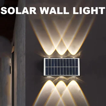 Dış mekan güneş enerjili duvar lambası güneş ışığı su geçirmez solar ampul ışık Avlu Sokak Peyzaj Bahçe Dekorasyon Duvar Lambası