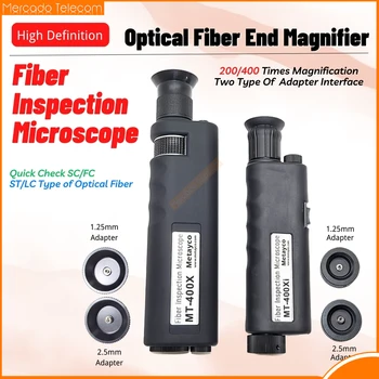 El 200X / 400X Fiber Optik Muayene Optik Mikroskop El 1.25 & 2.5 mm Adaptörleri ile Siyah Renk
