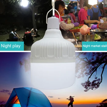 El Spot Fener El Feneri USB şarj edilebilir led lamba Kamp çadır ışığı Taşınabilir BARBEKÜ Yürüyüş Asılı Ampul