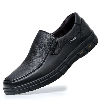 El yapımı Ayakkabı Hakiki Deri rahat ayakkabılar Erkekler İçin Düz Platform yürüyüş ayakkabısı Açık Ayakkabı Loafer'lar Sneakers boyutu 38-48