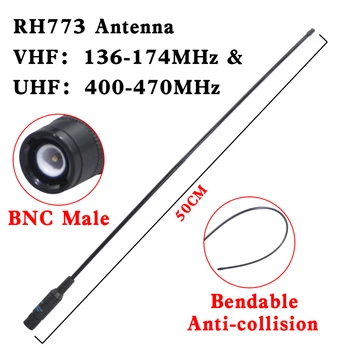 Elmas RH773 Çift Bant UHF / VHF 144/430MHz BNC Erkek Anten Moto ICOM IC-V8 IC-V80 IC-V80E IC - V82 IC-V85 telsiz