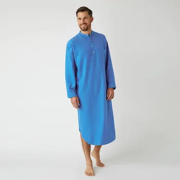 Erkek Elbise 2023 Yeni Avrupa ve Amerikan Moda Etnik Tarzı Uzun Kollu Müslüman Uzun Gömlek MenDubai Orta Doğu Giyim