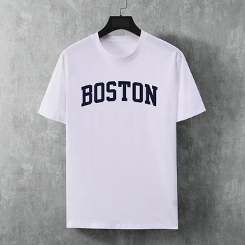 Erkek Ve Kadın Summen Kısa Kollu BOSTONS Baskı T-Shirt Erkekler Harajuku T-Shirt Moda rahat T-Shirt