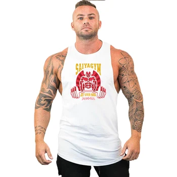 Erkek Vücut Geliştirme Tank top Spor Salonları Spor kolsuz gömlek 2023 Yeni Anime Erkek Pamuklu giysiler Moda Atlet yelek Fanila