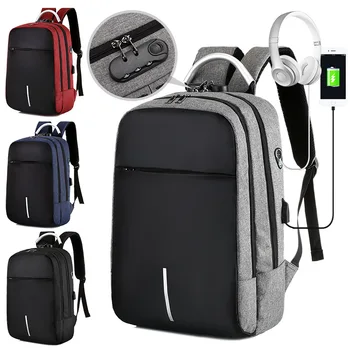 Erkek laptop çantası ortaokul öğrencileri sırt çantası anti-hırsızlık kod kilidi alüminyum alaşımlı kol sırt çantası 14 inç laptop çantası