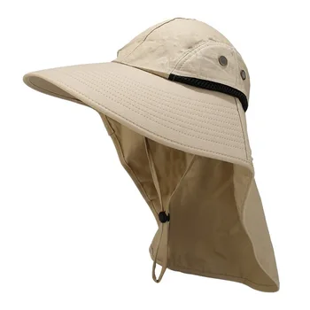 Erkek Örgü Flap Ayarlanabilir Yaz güneş koruma şapkası UPF50 + Geniş Ağızlı Hafif Nefes Açık balıkçılık şapkası