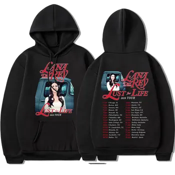 Erkekler Kadınlar kapüşonlu eşofman üstü Şarkıcı Lana Del Rey Vintage Unisex Hoodie Şehvet Yaşam Turu Müzik Albümü Erkek Streetwear Kazak