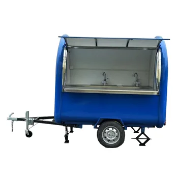 Eupro standart KN-220B mavi renk seyyar gıda tezgahı arabaları/ römork/dondurma kamyonu / aperatif çizim tasarımı ve deniz yoluyla ücretsiz kargo