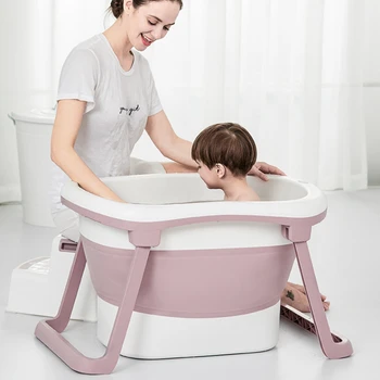 Ev Büyük bebek küveti Çocuk Katlanır banyo lavabosu Çevre Dostu Malzeme Banyo Varil Dayanıklı Küvet