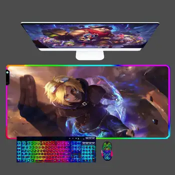 Ezreal League Of Legends LED Mouse pad Bilgisayar Ofis Dizüstü Klavye RGB Mousepad Klavyeler Oyuncular Decoracion sümen 900x400