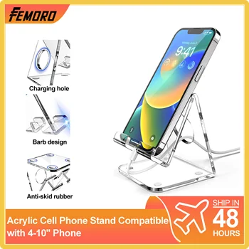 Femoro Evrensel Akrilik telefon Standı Masası Dock Tutucu iPhone 13 Pro Max Samsung masaüstü şarj cihazı İle Uyumlu 4-10 