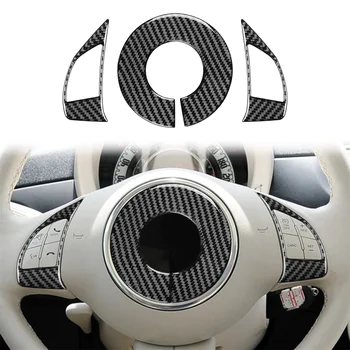 Fiat 500 için 12-15 direksiyon Karbon Fiber Trim Çıkartmalar 3 Adet Akıllı Tasarım Kullanımı Kolay Mükemmel İşçilik Pratik