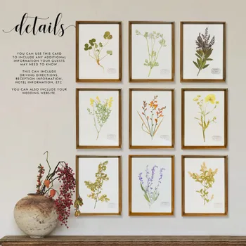 Gerçek Doğal Bitki Örnekleri Dekoratif Boyama Fotoğraf Duvar Kanepe Arka Plan Duvar El Yapımı Yapraklar Çiçekler Yaratıcı Duvar Sanatı Hediye