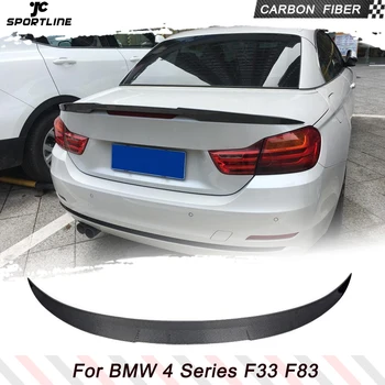 Gerçek Karbon Fiber Arka Bagaj BMW için rüzgarlık 4 Serisi F33 F83 M4 Cabrio 2014-2019 için Arka Bagaj Kanat Spoiler Boot Kapak Dudak