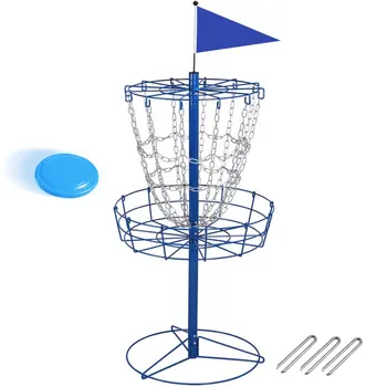 Golf Catcher Sepeti-Hafif Çift Zincirler Taşınabilir Uygulama Hedef Çelik Delik Disk Golf Hedefleri
