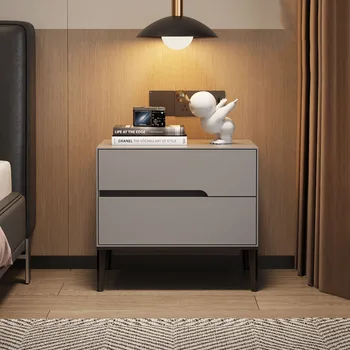 Gri Basit Komidin Yatak Odası Minimalist Estetik Minyatür Komidin Tek Lüks Armoires De Chambre Mobilya Aksesuarları