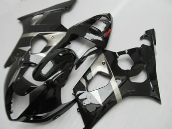 Gümüş siyah kaporta kiti için GSXR1000 03 04 GSXR 1000 GSX-R1000 K3 2003 2004 Enjeksiyon kalıp ABS Fairings set + hediyeler HC10