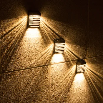 Güneş LED ışıkları açık IP54 su geçirmez duvar aydınlatması Led ışıkları açık dekor lambası Luz güneş ev bahçe veranda
