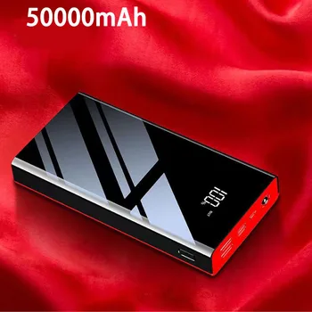 Güç Paketi 50000 MAH, LED Ekran ile Donatılmış 20W PD Hızlı Şarj Güç Paketi, Taşınabilir Mobil Güç Şarj Cihazı Poverbank