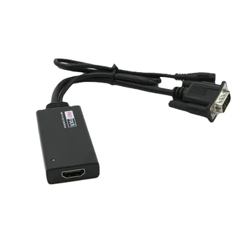 HDMI-VGA Dönüştürücü-Bağımsız Ses Güç Kaynağı ve DC Dişi Kafalı HDMI-VGA HD Video Dönüştürücü